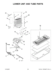 Lower Unit And Tube Parts parts for Jenn-Air Bottom-Mount Refrigerator JB36NXFXRE05 from AppliancePartsPros.com