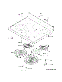 Cooktop parts for Ge Electric Range JB735DP2BB from AppliancePartsPros.com