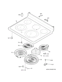 Cooktop parts for Ge Electric Range JB735EP4ES from AppliancePartsPros.com