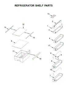 Refrigerator Shelf Parts parts for Jenn-Air Bottom-Mount Refrigerator JBBFX24NHX00 from AppliancePartsPros.com
