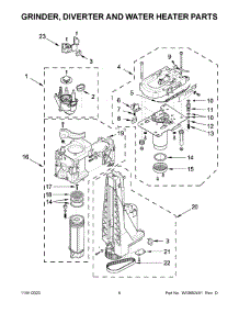 Grinder, Diverter And Water Heater Parts parts for Jenn-Air Coffee Maker JBC7624BS0 from AppliancePartsPros.com