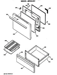 Door parts for Ge Electric Range JBP22*R1 from AppliancePartsPros.com