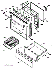 Door / Drawer parts for Ge Electric Range JBP22G*R3 from AppliancePartsPros.com