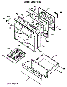 Door parts for Ge Electric Range JBP26G*R1 from AppliancePartsPros.com
