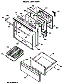 Door parts for Ge Electric Range JBP27G*R1 from AppliancePartsPros.com