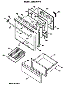 Door parts for Ge Electric Range JBP27G*R2 from AppliancePartsPros.com