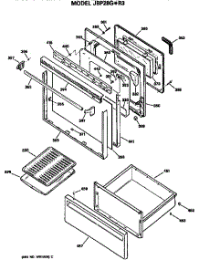 Door parts for Ge Electric Range JBP28G*R3 from AppliancePartsPros.com