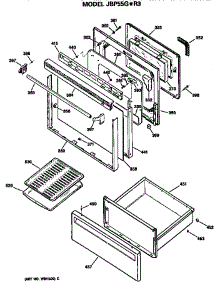 Door / Utility Drawer parts for Ge Electric Range JBP55G*R3 from AppliancePartsPros.com