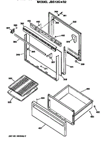 Door parts for Ge Electric Range JBS12G*R2 from AppliancePartsPros.com