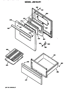 Door parts for Ge Electric Range JBS16*R1 from AppliancePartsPros.com