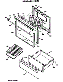 Door / Utility Drawer parts for Ge Electric Range JBS16G*R3 from AppliancePartsPros.com