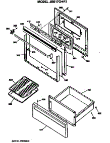 Door parts for Ge Electric Range JBS17G*R1 from AppliancePartsPros.com