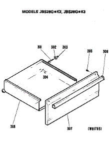 Drawer parts for Ge Electric Range JBS28G*K3 from AppliancePartsPros.com