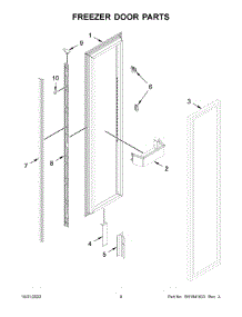 Freezer Door Parts parts for Jenn-Air Upright Freezer JBZFL24IGX10 from AppliancePartsPros.com