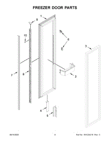 Freezer Door Parts parts for Jenn-Air Upright Freezer JBZFR30IGX00 from AppliancePartsPros.com