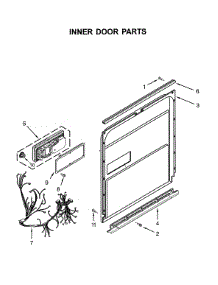 Inner Door parts for Jenn-Air Dishwasher JDB8200AWS3 from AppliancePartsPros.com