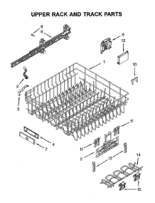 Upper Rack & Track parts for Jenn-Air Dishwasher JDB8200AWS3 from AppliancePartsPros.com