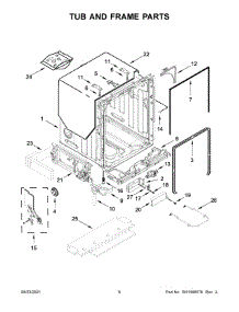 Tub And Frame Parts parts for Jenn-Air Dishwasher JDPSG244LS0 from AppliancePartsPros.com