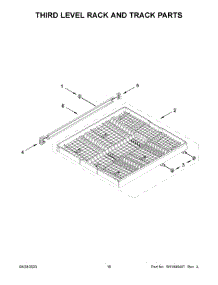 Third Level Rack And Track Parts parts for Jenn-Air Dishwasher JDPSG244PS0 from AppliancePartsPros.com
