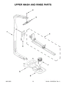 Upper Wash And Rinse Parts parts for Jenn-Air Dishwasher JDPSS244LL1 from AppliancePartsPros.com