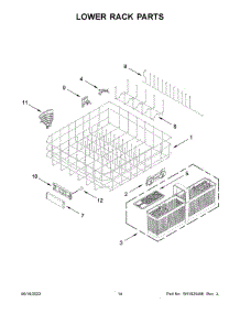 Lower Rack Parts parts for Jenn-Air Dishwasher JDPSS244LL2 from AppliancePartsPros.com