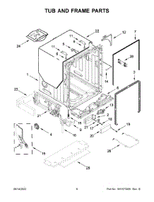 Tub And Frame Parts parts for Jenn-Air Dishwasher JDPSS244LM1 from AppliancePartsPros.com