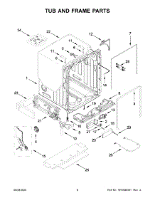 Tub And Frame Parts parts for Jenn-Air Dishwasher JDPSS244PL0 from AppliancePartsPros.com