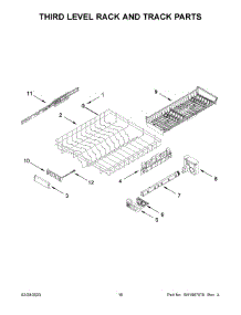 Third Level Rack And Track Parts parts for Jenn-Air Dishwasher JDPSS245LX1 from AppliancePartsPros.com