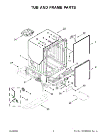 Tub And Frame Parts parts for Jenn-Air Dishwasher JDPSS246LL1 from AppliancePartsPros.com