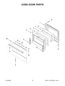Oven Door Parts parts for Jenn-Air Range JDRP436HM01 from AppliancePartsPros.com