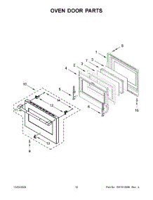 Oven Door Parts parts for Jenn-Air Range JDRP536HL01 from AppliancePartsPros.com