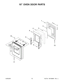 18" Oven Door Parts parts for Jenn-Air Range JDRP548HL01 from AppliancePartsPros.com
