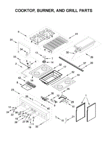 Cooktop, Burner, And Grill Parts parts for Jenn-Air Range JDRP636HL00 from AppliancePartsPros.com