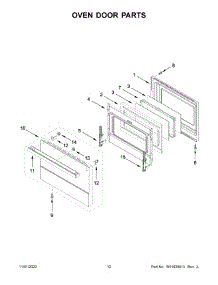Oven Door Parts parts for Jenn-Air Gas Range JDRP636HM01 from AppliancePartsPros.com
