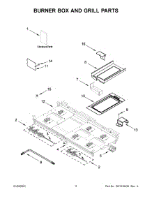 Burner Box And Grill Parts parts for Jenn-Air Range JDRP648HL01 from AppliancePartsPros.com