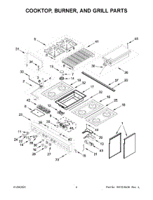 Cooktop, Burner, And Grill Parts parts for Jenn-Air Range JDRP648HL01 from AppliancePartsPros.com