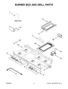 Burner Box And Grill Parts parts for Jenn-Air Range JDRP648HM01 from AppliancePartsPros.com