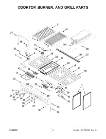 Cooktop, Burner, And Grill Parts parts for Jenn-Air Range JDRP648HM01 from AppliancePartsPros.com
