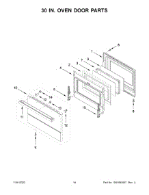 30 In. Oven Door Parts parts for Jenn-Air Gas Range JDRP848HM01 from AppliancePartsPros.com