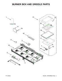 Burner Box And Griddle Parts parts for Jenn-Air Range JDSP548HL00 from AppliancePartsPros.com