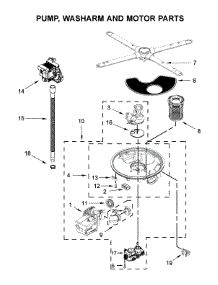 Pump, Washarm And Motor Parts parts for Jenn-Air Dishwasher JDTSS244GL0 from AppliancePartsPros.com
