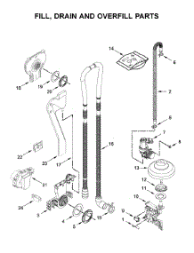 Fill, Drain And Overfill Parts parts for Jenn-Air Dishwasher JDTSS246GL0 from AppliancePartsPros.com