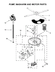 Pump, Washarm And Motor Parts parts for Jenn-Air Dishwasher JDTSS246GL0 from AppliancePartsPros.com