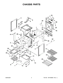 Chassis Parts parts for Jenn-Air Electric Range JES1750FS2 from AppliancePartsPros.com