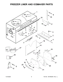 Freezer Liner And Icemaker Parts parts for Jenn-Air Bottom-Mount Refrigerator JF36NXFXDE05 from AppliancePartsPros.com