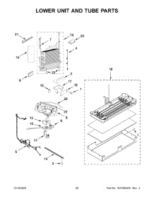 Lower Unit And Tube Parts parts for Jenn-Air Bottom-Mount Refrigerator JF36NXFXDE05 from AppliancePartsPros.com