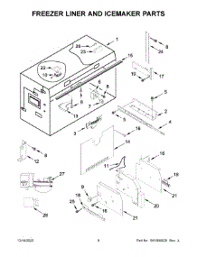 Freezer Liner And Icemaker Parts parts for Jenn-Air Bottom-Mount Refrigerator JF42NXFXDE05 from AppliancePartsPros.com