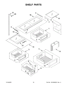 Shelf Parts parts for Jenn-Air Bottom-Mount Refrigerator JF42NXFXDE05 from AppliancePartsPros.com
