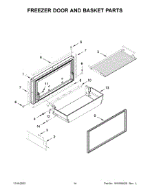 Freezer Door And Basket Parts parts for Jenn-Air Bottom-Mount Refrigerator JF42NXFXDE05 from AppliancePartsPros.com