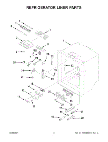Refrigerator Liner Parts parts for Jenn-Air Bottom-Mount Refrigerator JFC2089BEP07 from AppliancePartsPros.com